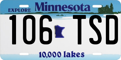 MN license plate 106TSD