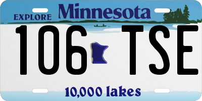 MN license plate 106TSE