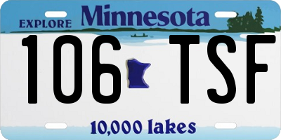 MN license plate 106TSF