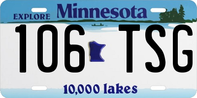 MN license plate 106TSG