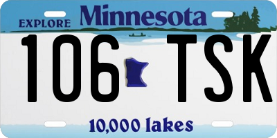 MN license plate 106TSK
