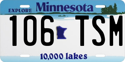 MN license plate 106TSM