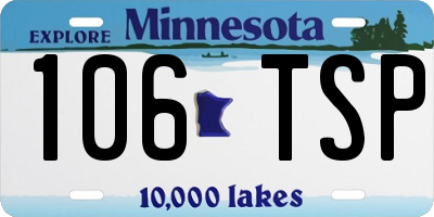 MN license plate 106TSP