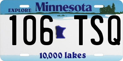 MN license plate 106TSQ