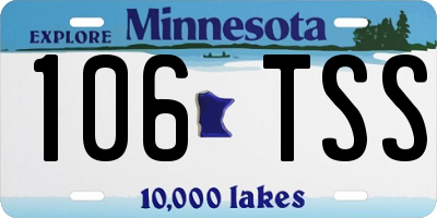 MN license plate 106TSS