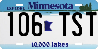 MN license plate 106TST