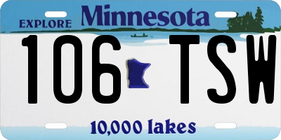 MN license plate 106TSW