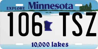 MN license plate 106TSZ