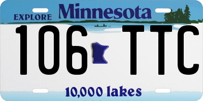 MN license plate 106TTC