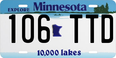 MN license plate 106TTD