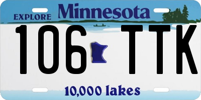 MN license plate 106TTK