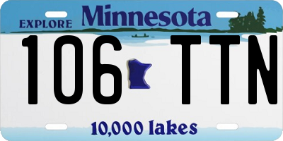 MN license plate 106TTN
