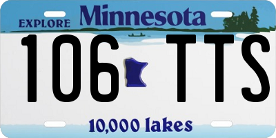 MN license plate 106TTS
