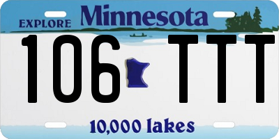 MN license plate 106TTT