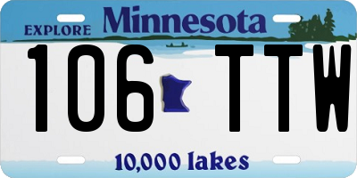 MN license plate 106TTW