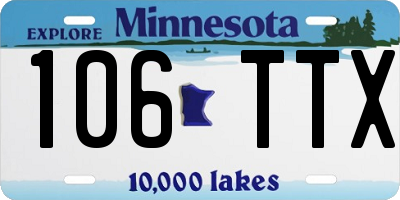MN license plate 106TTX