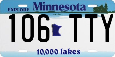 MN license plate 106TTY