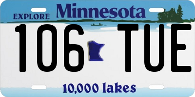 MN license plate 106TUE