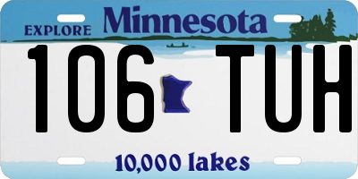 MN license plate 106TUH
