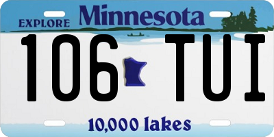 MN license plate 106TUI