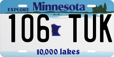 MN license plate 106TUK