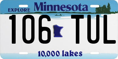 MN license plate 106TUL