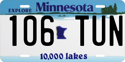 MN license plate 106TUN