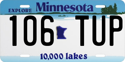 MN license plate 106TUP