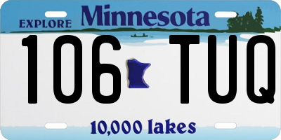 MN license plate 106TUQ