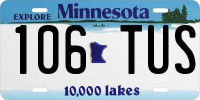 MN license plate 106TUS