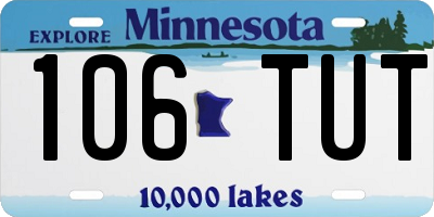 MN license plate 106TUT