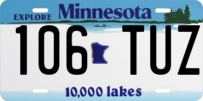 MN license plate 106TUZ