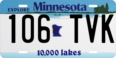 MN license plate 106TVK