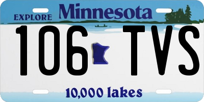 MN license plate 106TVS