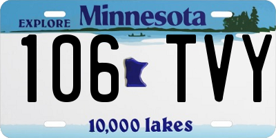 MN license plate 106TVY