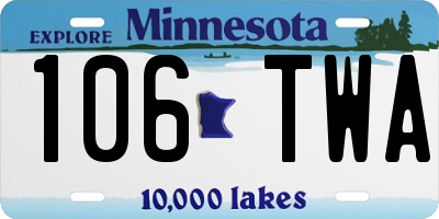 MN license plate 106TWA