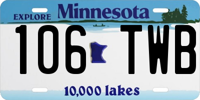 MN license plate 106TWB