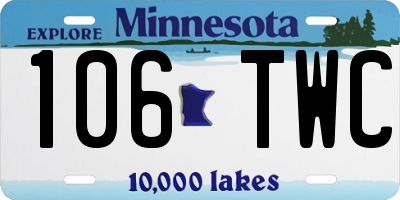 MN license plate 106TWC