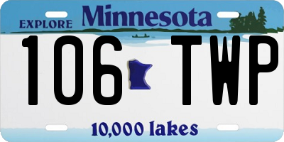 MN license plate 106TWP