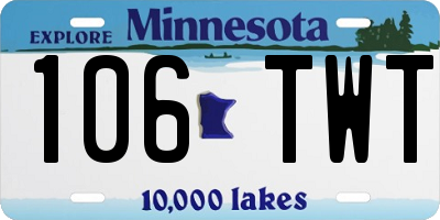 MN license plate 106TWT