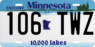 MN license plate 106TWZ