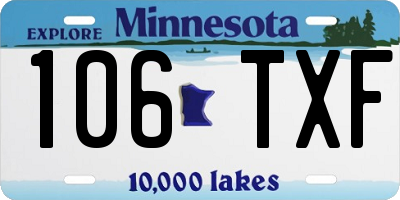 MN license plate 106TXF