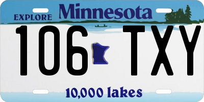 MN license plate 106TXY