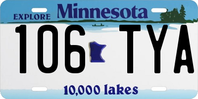 MN license plate 106TYA
