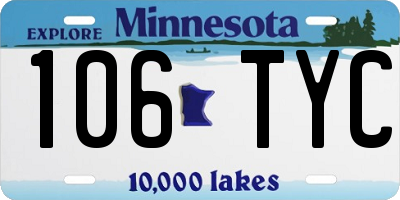 MN license plate 106TYC