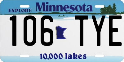 MN license plate 106TYE