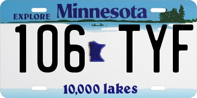 MN license plate 106TYF