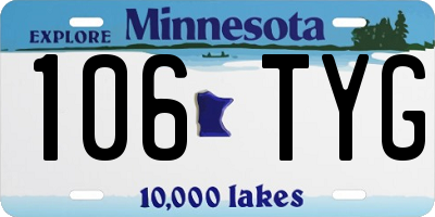 MN license plate 106TYG
