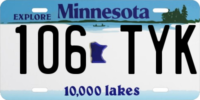 MN license plate 106TYK