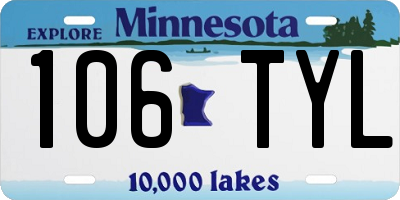 MN license plate 106TYL